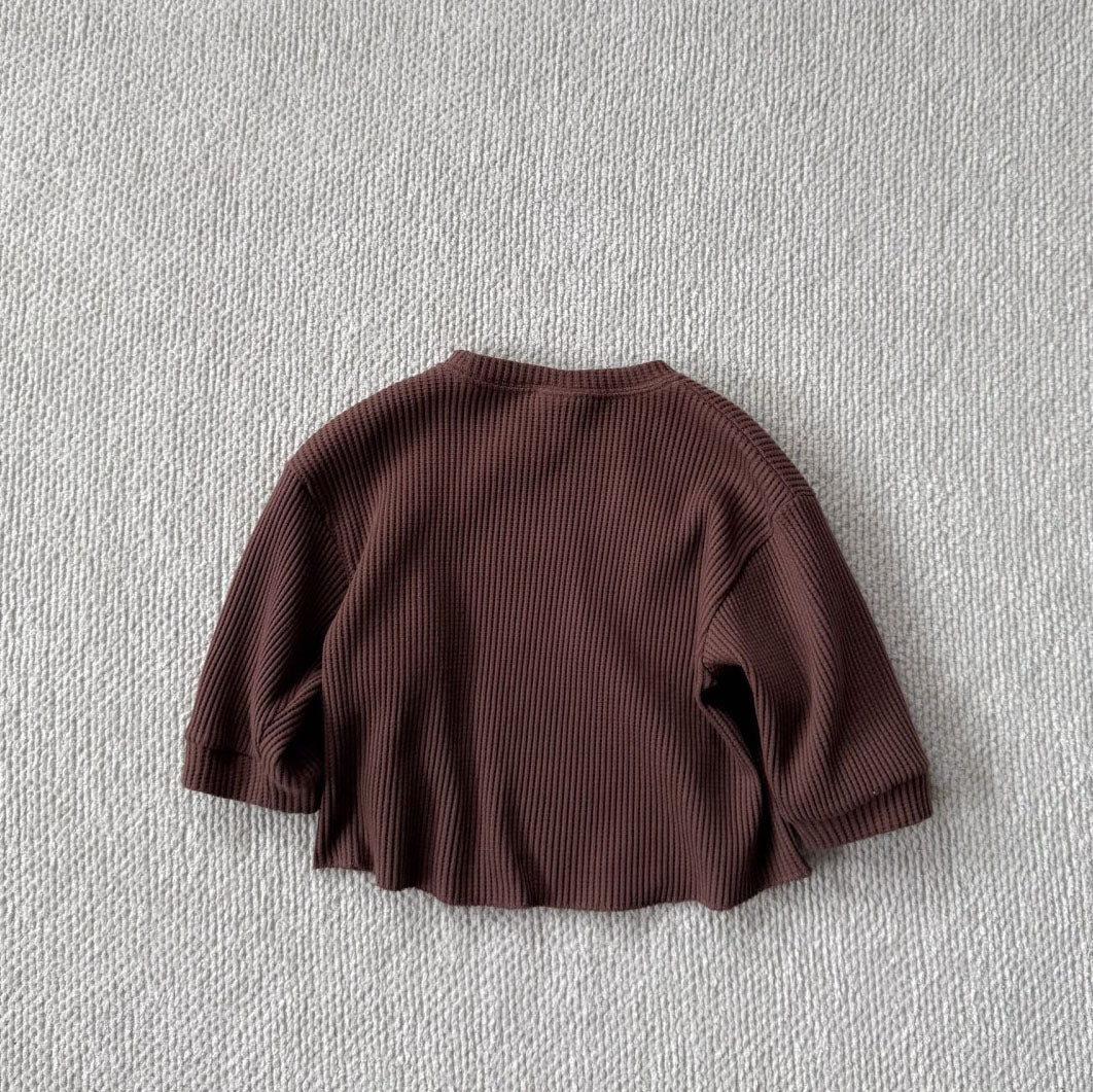 Toddler Bella F25 Waffle Long Sleeve Top (1 - 6y) - 2 Colors kids outfit
