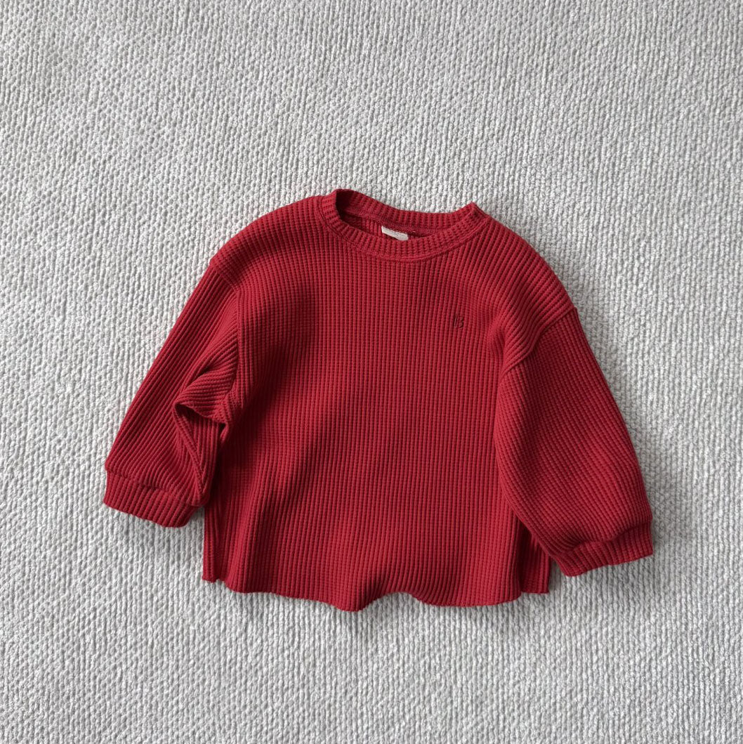 Toddler Bella F25 Waffle Long Sleeve Top (1 - 6y) - 2 Colors kids outfit