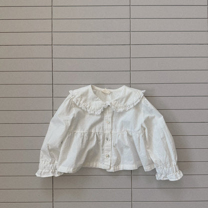 Toddler Bella SP26 Frill Collar Button Up Shirt (1 - 6y) - 2 Colors - AT NOON STORE