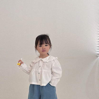 Toddler Bella SP26 Frill Collar Button Up Shirt (1 - 6y) - 2 Colors - AT NOON STORE