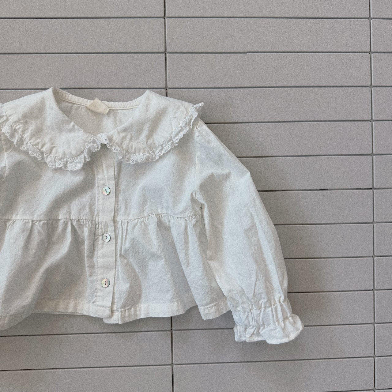 Toddler Bella SP26 Frill Collar Button Up Shirt (1 - 6y) - 2 Colors - AT NOON STORE