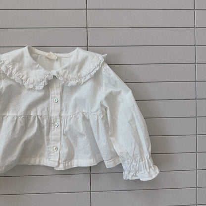Toddler Bella SP26 Frill Collar Button Up Shirt (1 - 6y) - 2 Colors - AT NOON STORE