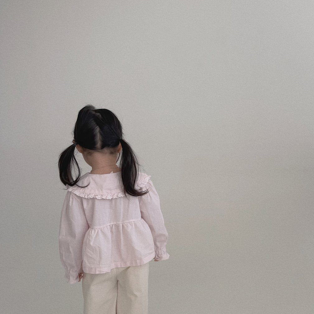 Toddler Bella SP26 Frill Collar Button Up Shirt (1 - 6y) - 2 Colors - AT NOON STORE