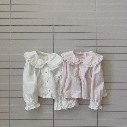 Toddler Bella SP26 Frill Collar Button Up Shirt (1 - 6y) - 2 Colors - AT NOON STORE