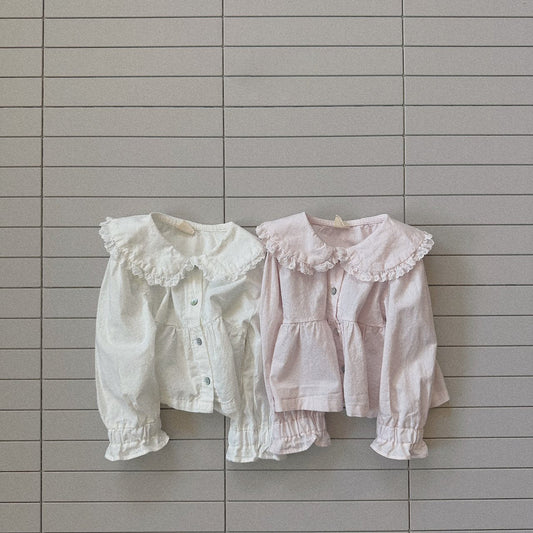Toddler Bella SP26 Frill Collar Button Up Shirt (1 - 6y) - 2 Colors - AT NOON STORE