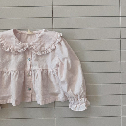 Toddler Bella SP26 Frill Collar Button Up Shirt (1 - 6y) - 2 Colors - AT NOON STORE