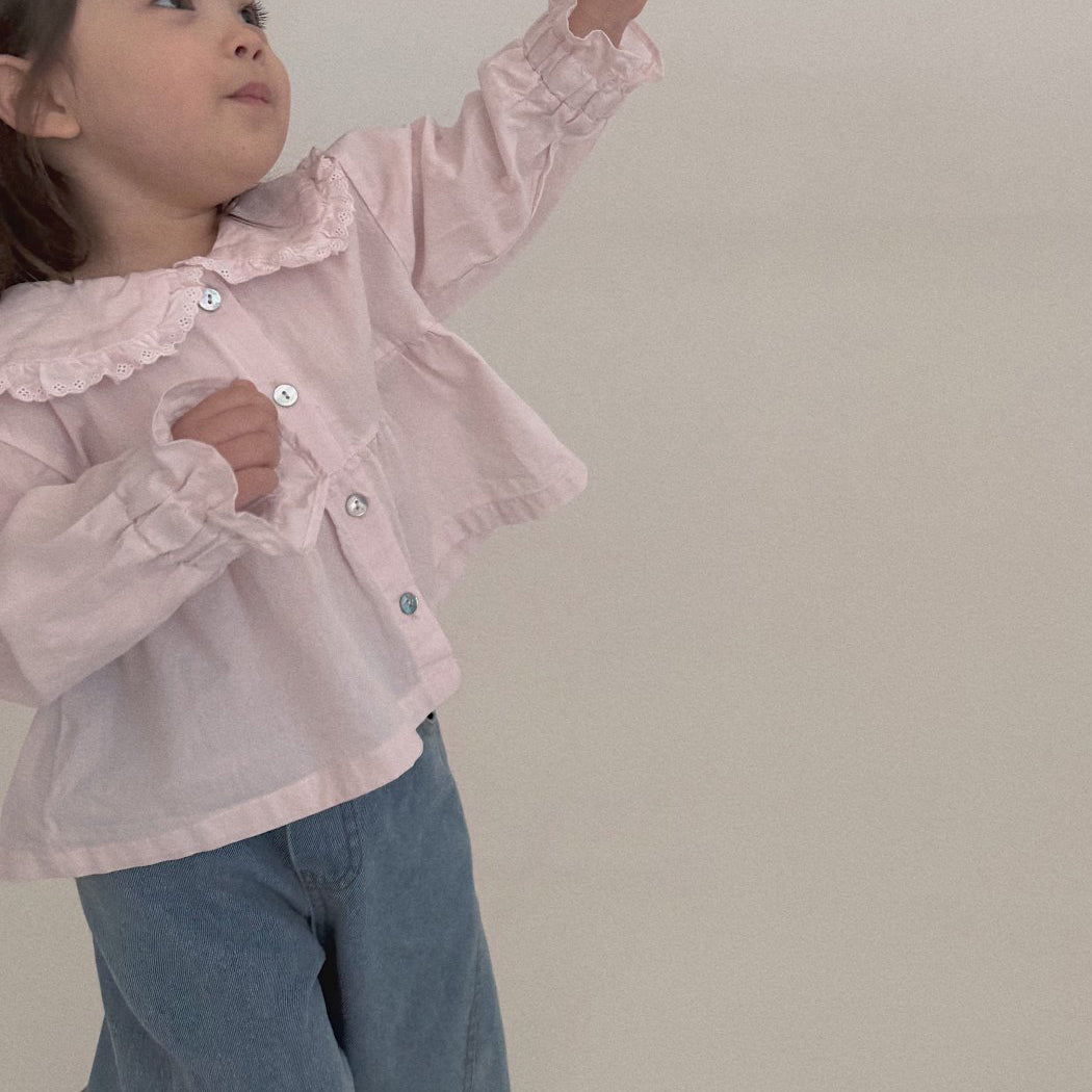 Toddler Bella SP26 Frill Collar Button Up Shirt (1 - 6y) - 2 Colors - AT NOON STORE