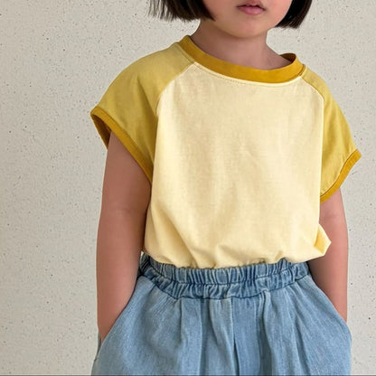 Toddler Bella SS26 Colorblock Short Sleeve Top (1 - 6y) - 2 Colors - AT NOON STORE