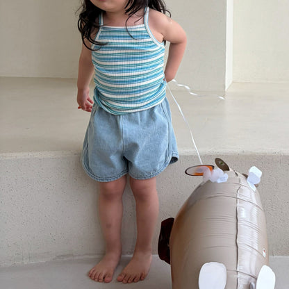 Toddler Bella SS26 Denim Dolphin Shorts (1 - 6y) - 2 Colors kids outfit