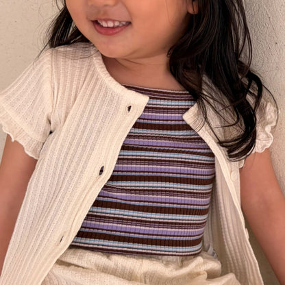 Toddler Bella SS26 Multi Stripe Ribbed Tank Top (1 - 6y) - 2 Colors - AT NOON STORE