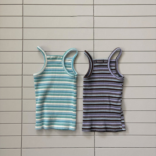 Toddler Bella SS26 Multi Stripe Ribbed Tank Top (1 - 6y) - 2 Colors - AT NOON STORE