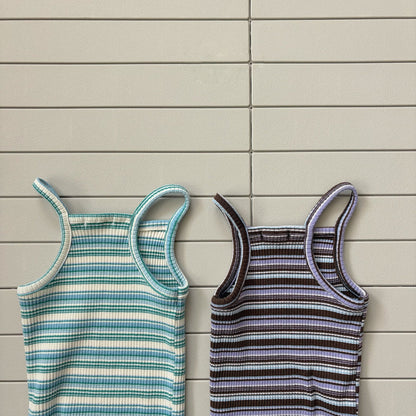 Toddler Bella SS26 Multi Stripe Ribbed Tank Top (1 - 6y) - 2 Colors - AT NOON STORE