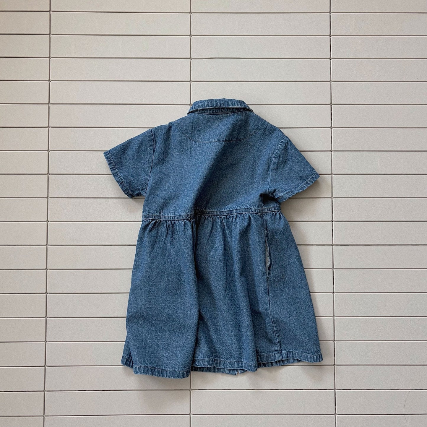 Toddler Bella SS26 Point Collar Denim Shirt Dress (1 - 6y) - Denim kids outfit