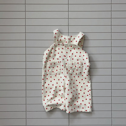 Toddler Bella SS26 Star All - over Print Overalls (1 - 6y) - Ivory kids outfit