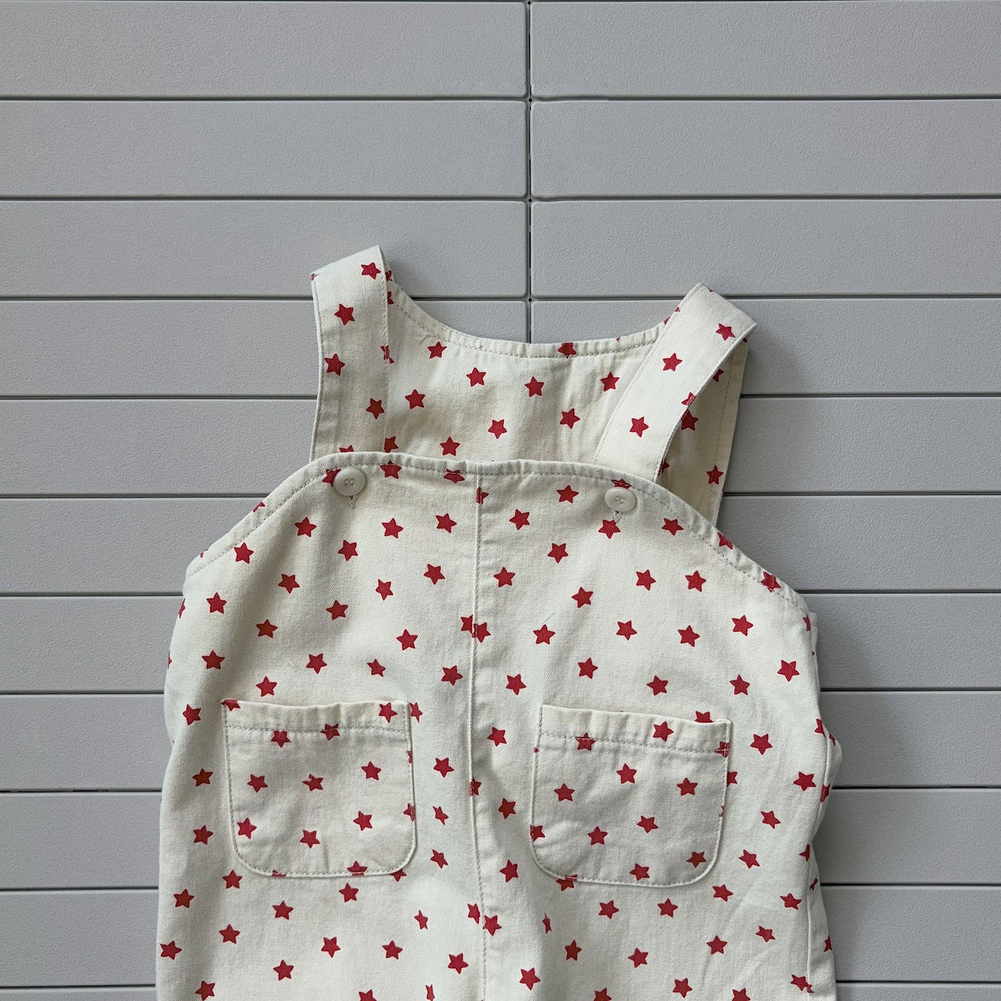 Toddler Bella SS26 Star All - over Print Overalls (1 - 6y) - Ivory kids outfit
