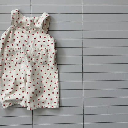 Toddler Bella SS26 Star All - over Print Overalls (1 - 6y) - Ivory kids outfit