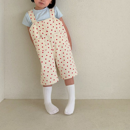 Toddler Bella SS26 Star All - over Print Overalls (1 - 6y) - Ivory kids outfit