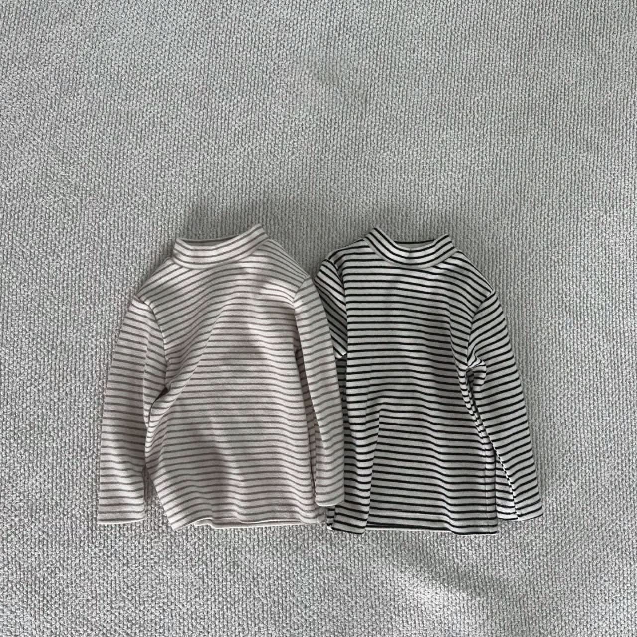 Toddler Bella Stripe Long Sleeve Mock - neck Top (1 - 6y) - 2 Colors kids outfit