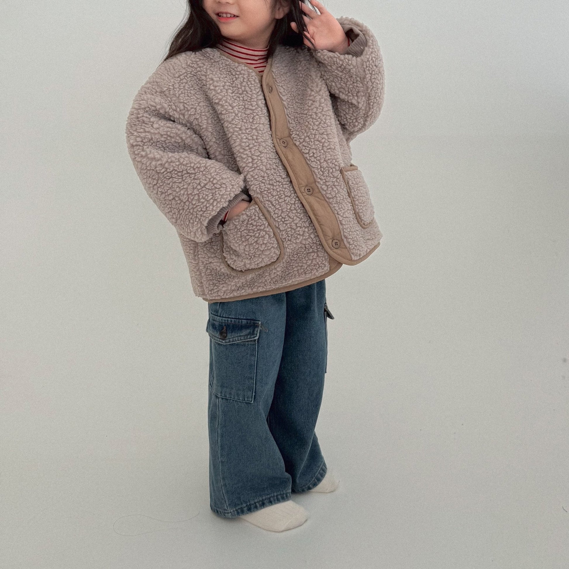 Toddler Bella W25 Cargo Denim Pants (1 - 6y) - Denim kids outfit