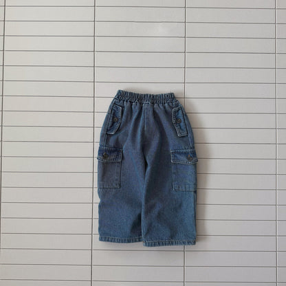 Toddler Bella W25 Cargo Denim Pants (1 - 6y) - Denim kids outfit