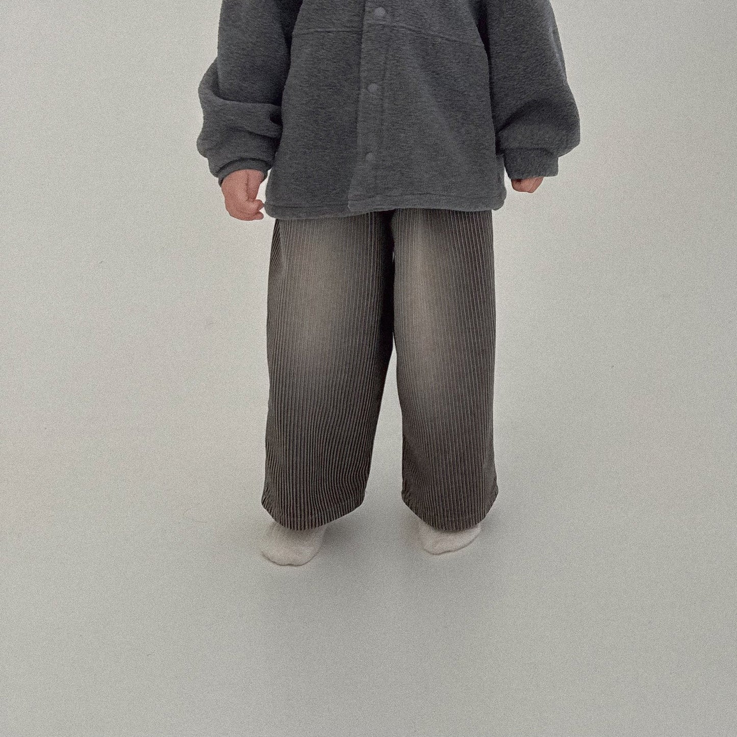 Toddler Bella W25 Stripe Wide Pants (1 - 6y) - Charcoal kids outfit