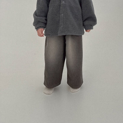 Toddler Bella W25 Stripe Wide Pants (1 - 6y) - Charcoal kids outfit