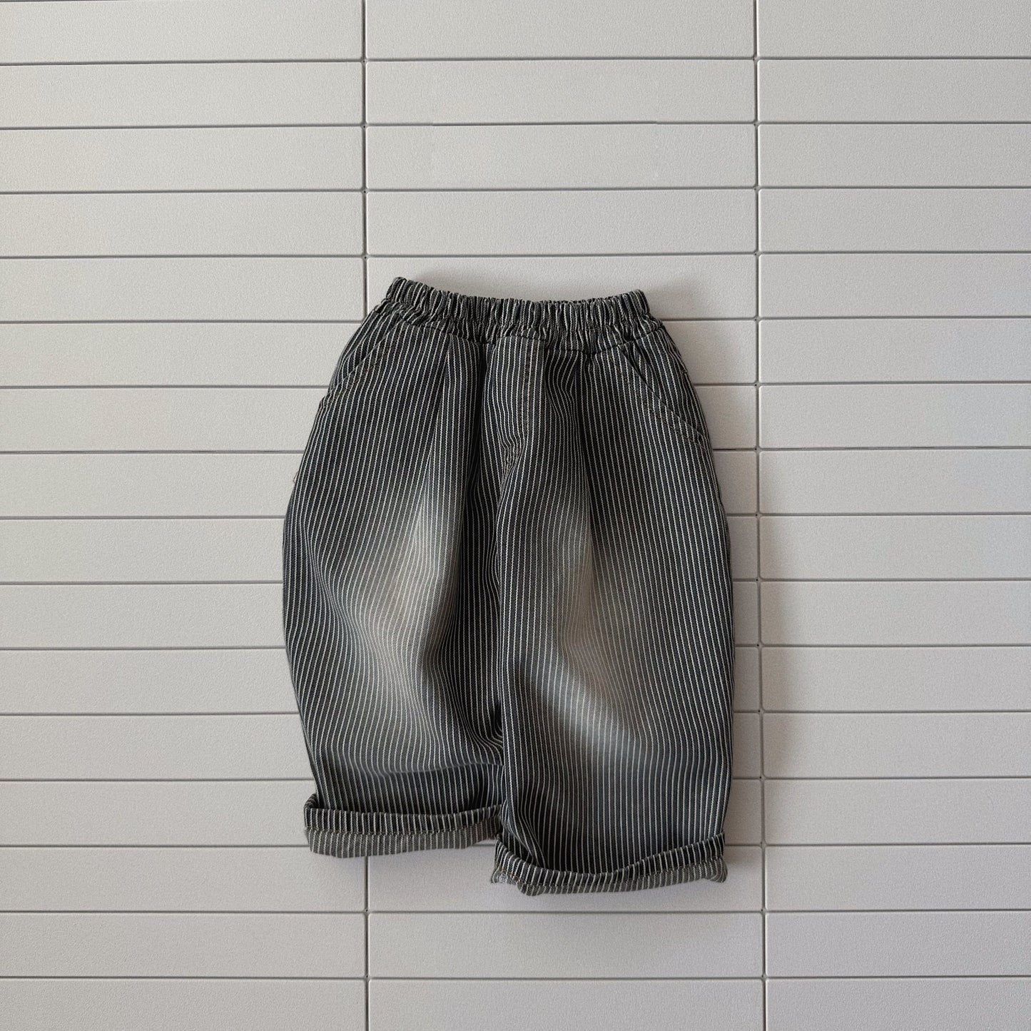 Toddler Bella W25 Stripe Wide Pants (1 - 6y) - Charcoal kids outfit