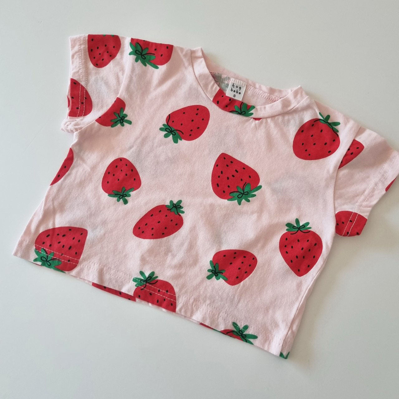 Toddler Big Strawberry Short Sleeve Top (1 - 6y) - 3 Colors kids outfit