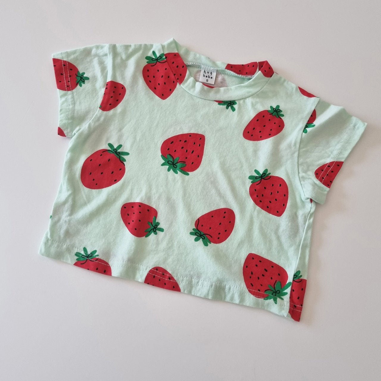 Toddler Big Strawberry Short Sleeve Top (1 - 6y) - 3 Colors kids outfit