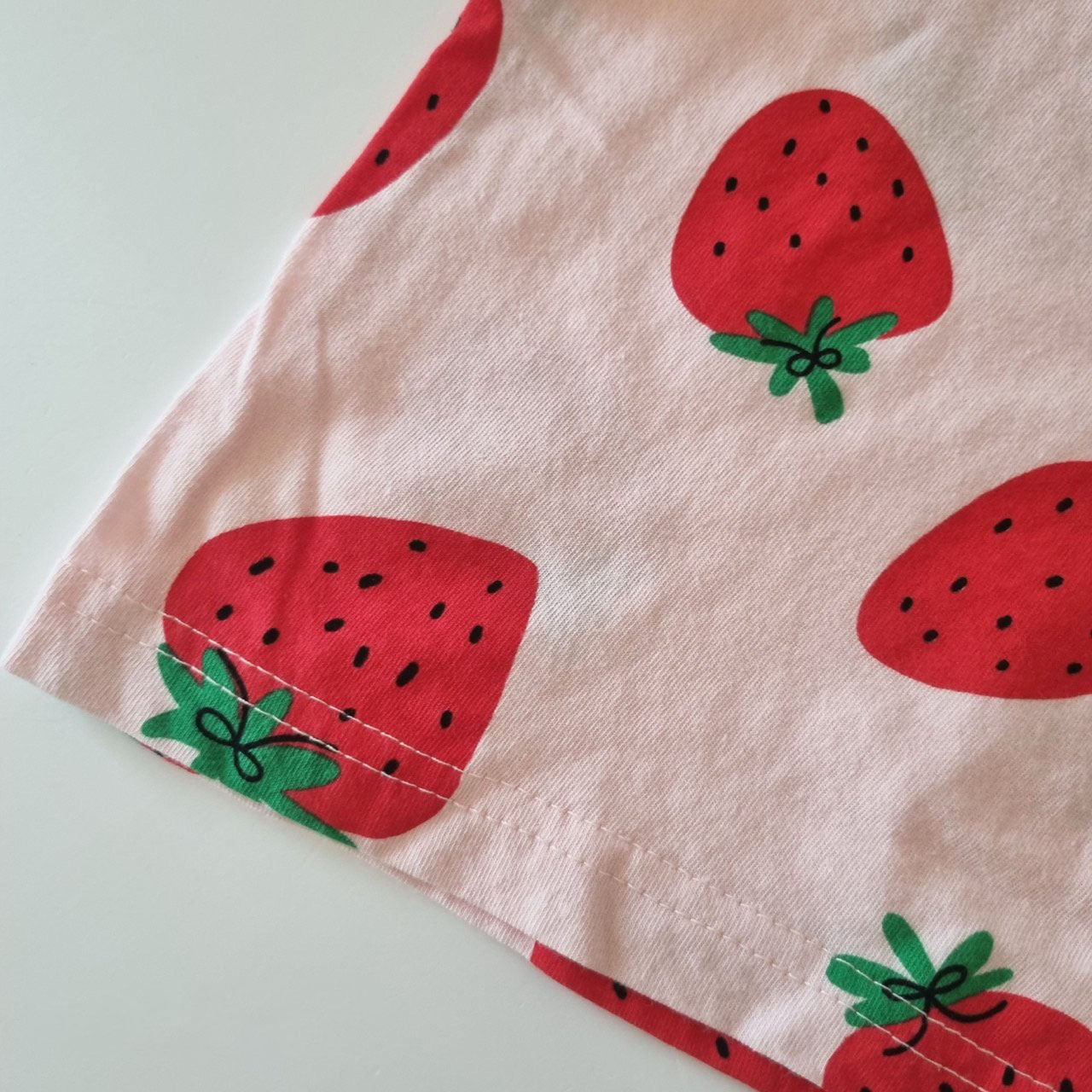 Toddler Big Strawberry Short Sleeve Top (1 - 6y) - 3 Colors kids outfit