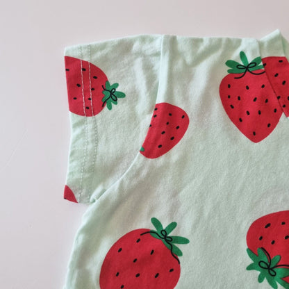 Toddler Big Strawberry Short Sleeve Top (1 - 6y) - 3 Colors kids outfit