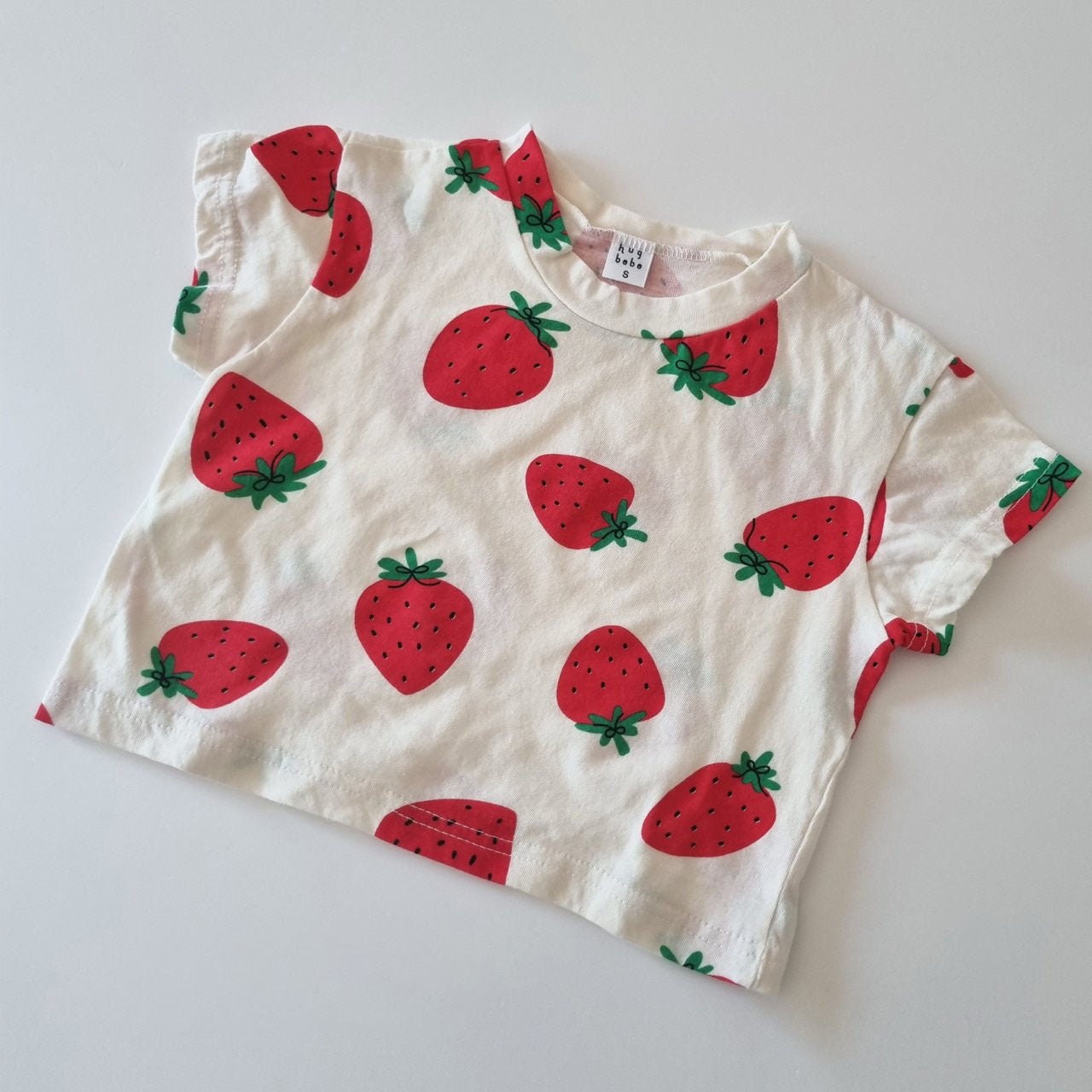 Toddler Big Strawberry Short Sleeve Top (1 - 6y) - 3 Colors kids outfit