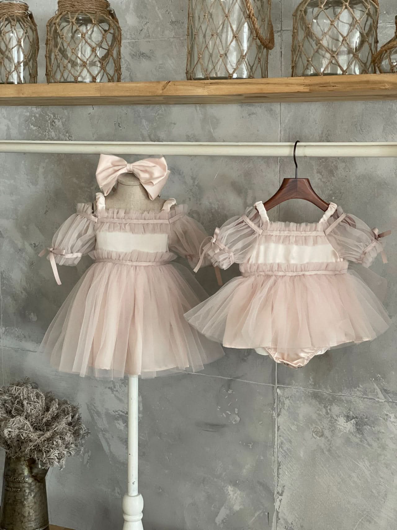 Toddler Bow Detail Cold - Shoulder Tutu Dress (8m - 6y) - Pink kids outfit
