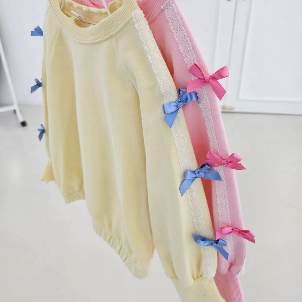 Toddler Bow Detail Sweatshirt (2 - 7y) - 2 Colors kids outfit