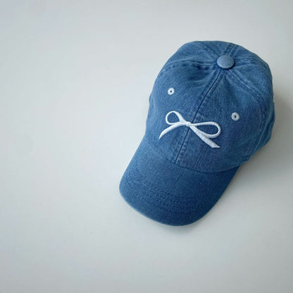Toddler Bow Embroidery Baseball Cap (4 - 7y) - 4 Colors kids outfit