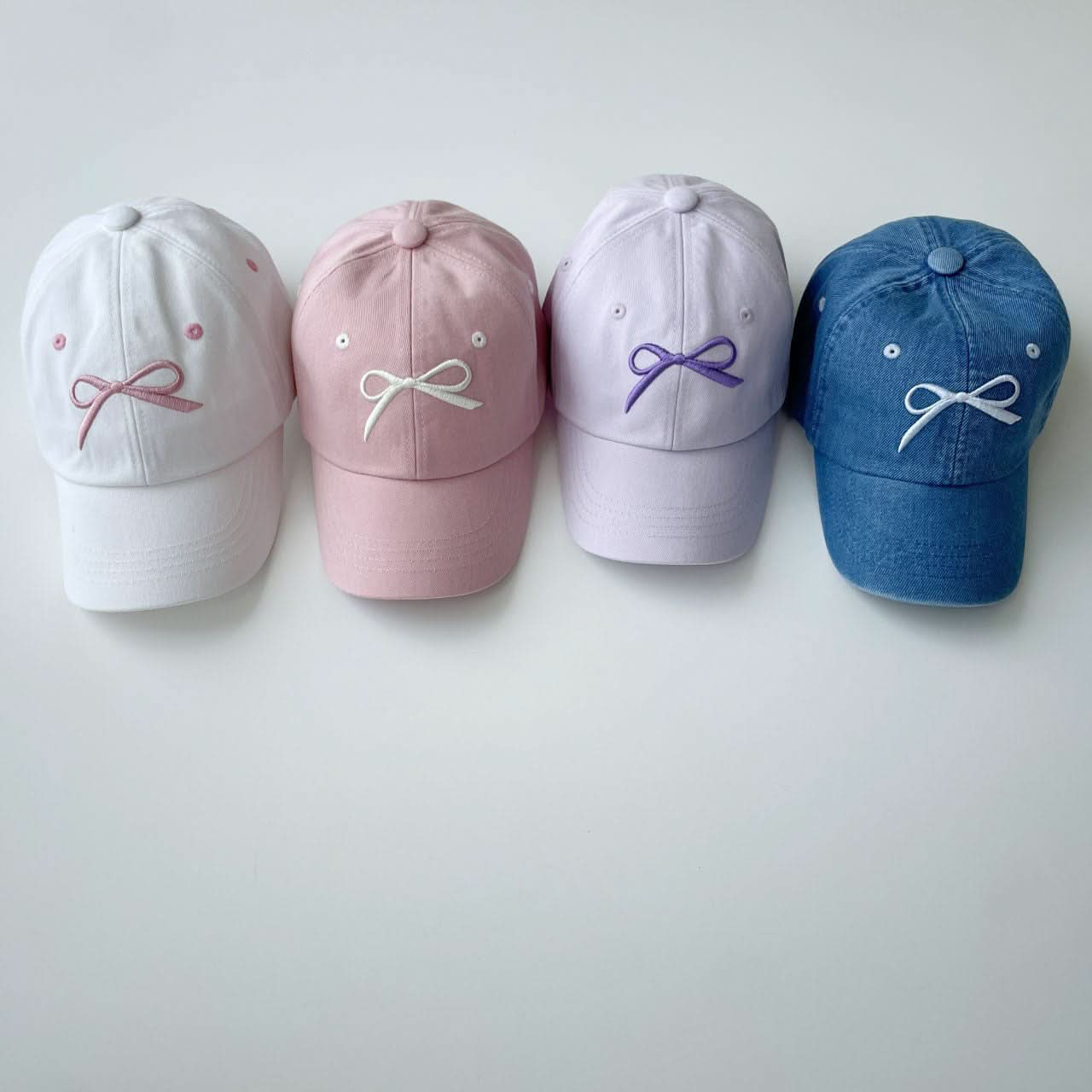 Toddler Bow Embroidery Baseball Cap (4 - 7y) - 4 Colors kids outfit