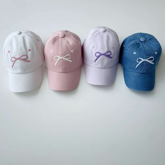 Toddler Bow Embroidery Baseball Cap (4 - 7y) - 4 Colors kids outfit