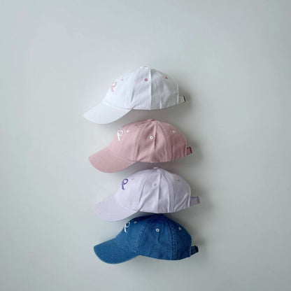 Toddler Bow Embroidery Baseball Cap (4 - 7y) - 4 Colors kids outfit