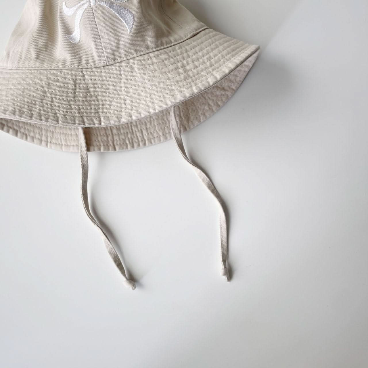 Toddler Bow Embroidery Bucket Hat (3 - 7y) - 5 Colors kids outfit