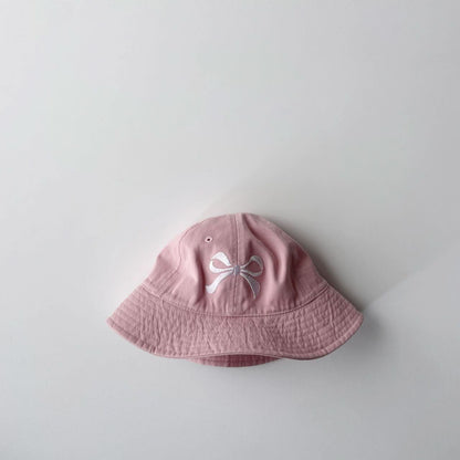 Toddler Bow Embroidery Bucket Hat (3 - 7y) - 5 Colors kids outfit