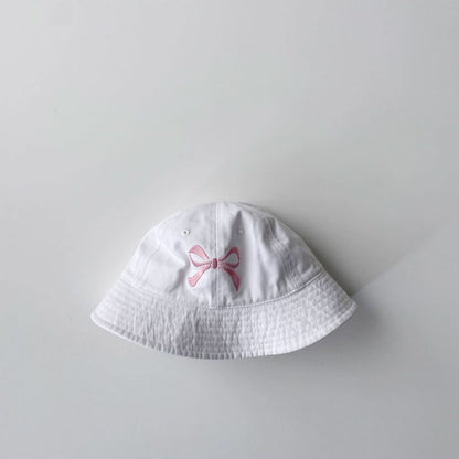 Toddler Bow Embroidery Bucket Hat (3 - 7y) - 5 Colors kids outfit