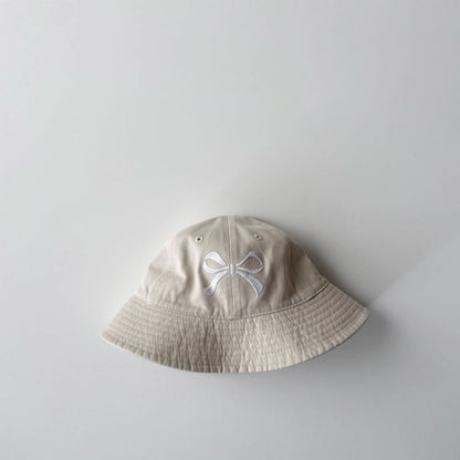 Toddler Bow Embroidery Bucket Hat (3 - 7y) - 5 Colors kids outfit