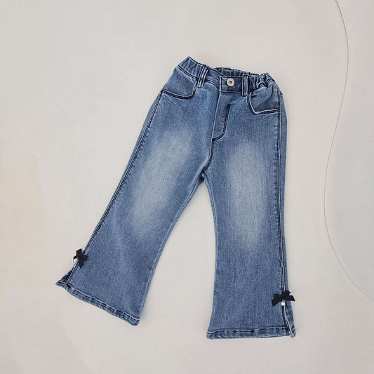 Toddler Bow Flare Denim Pants (2 - 7y) kids outfit