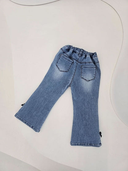 Toddler Bow Flare Denim Pants (2 - 7y) kids outfit