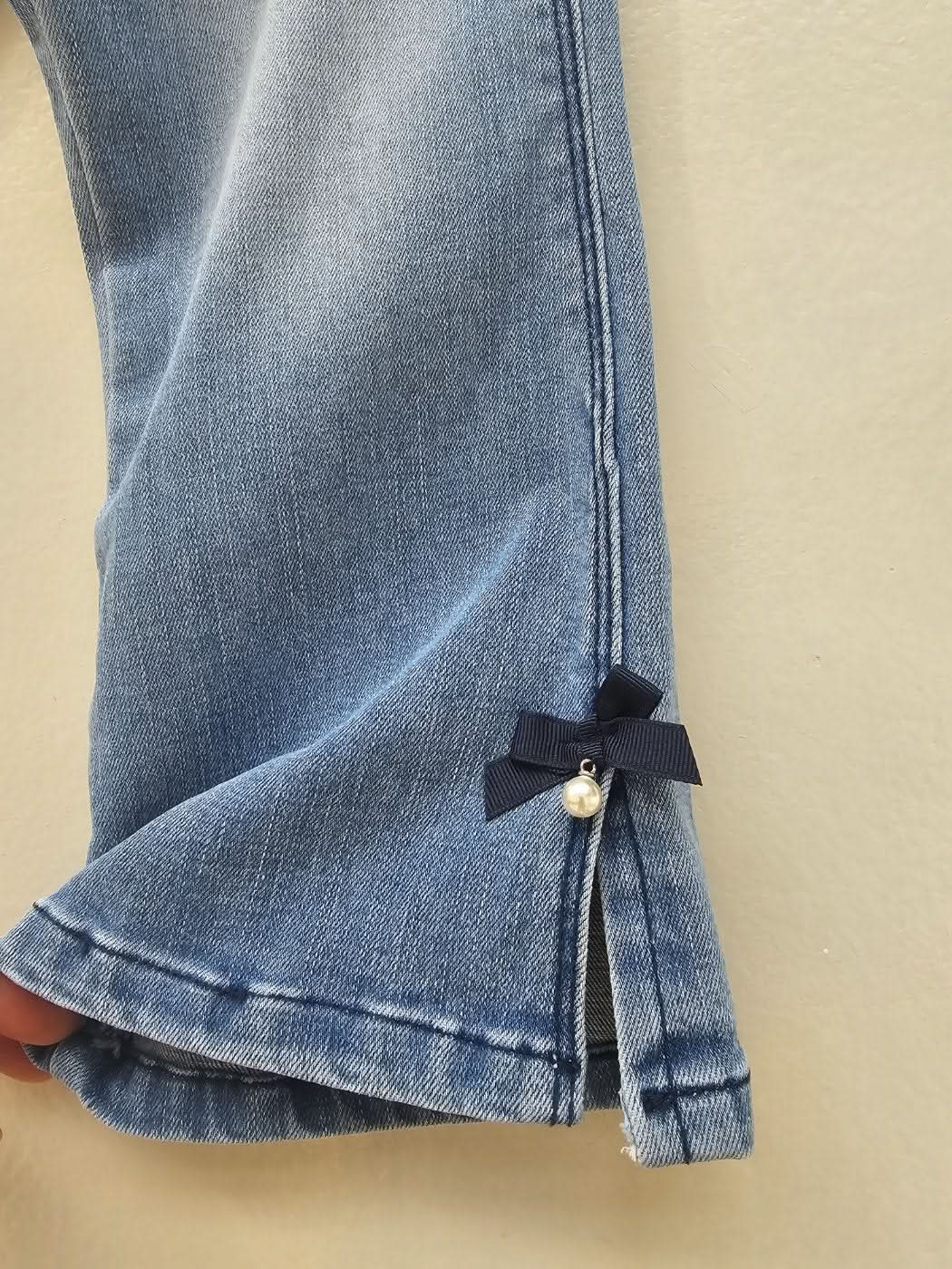 Toddler Bow Flare Denim Pants (2 - 7y) kids outfit