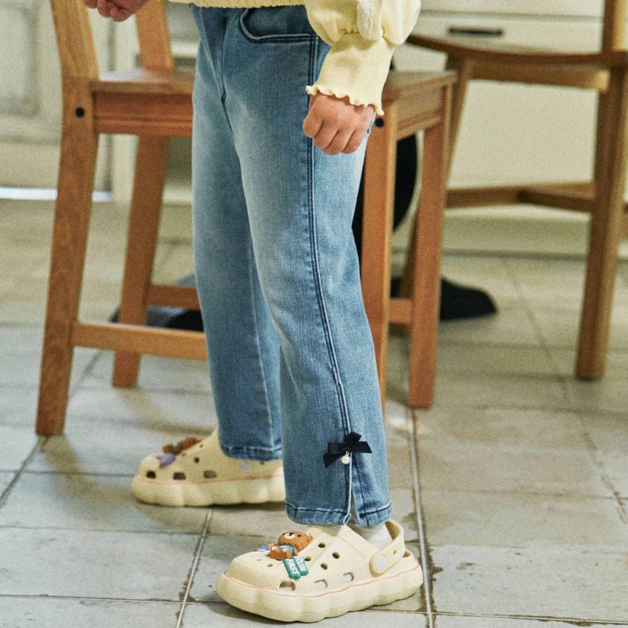 Toddler Bow Flare Denim Pants (2 - 7y) kids outfit