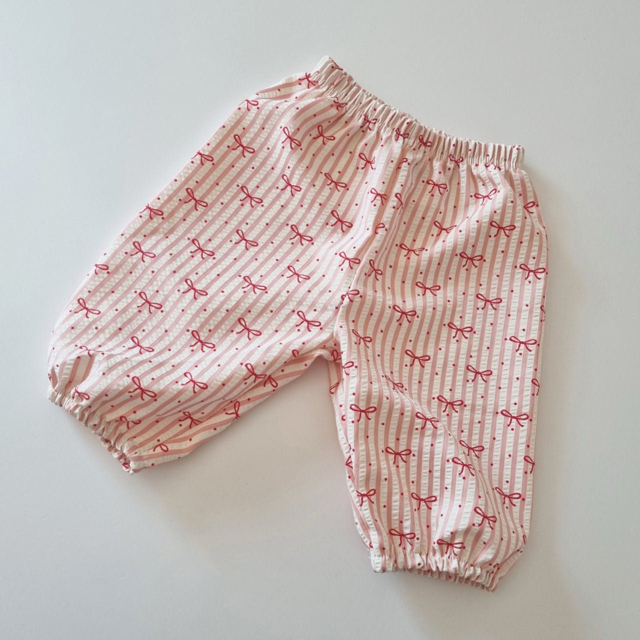 Toddler Bow Stripe Seersucker Pants (1 - 6y) - 2 Colors kids outfit