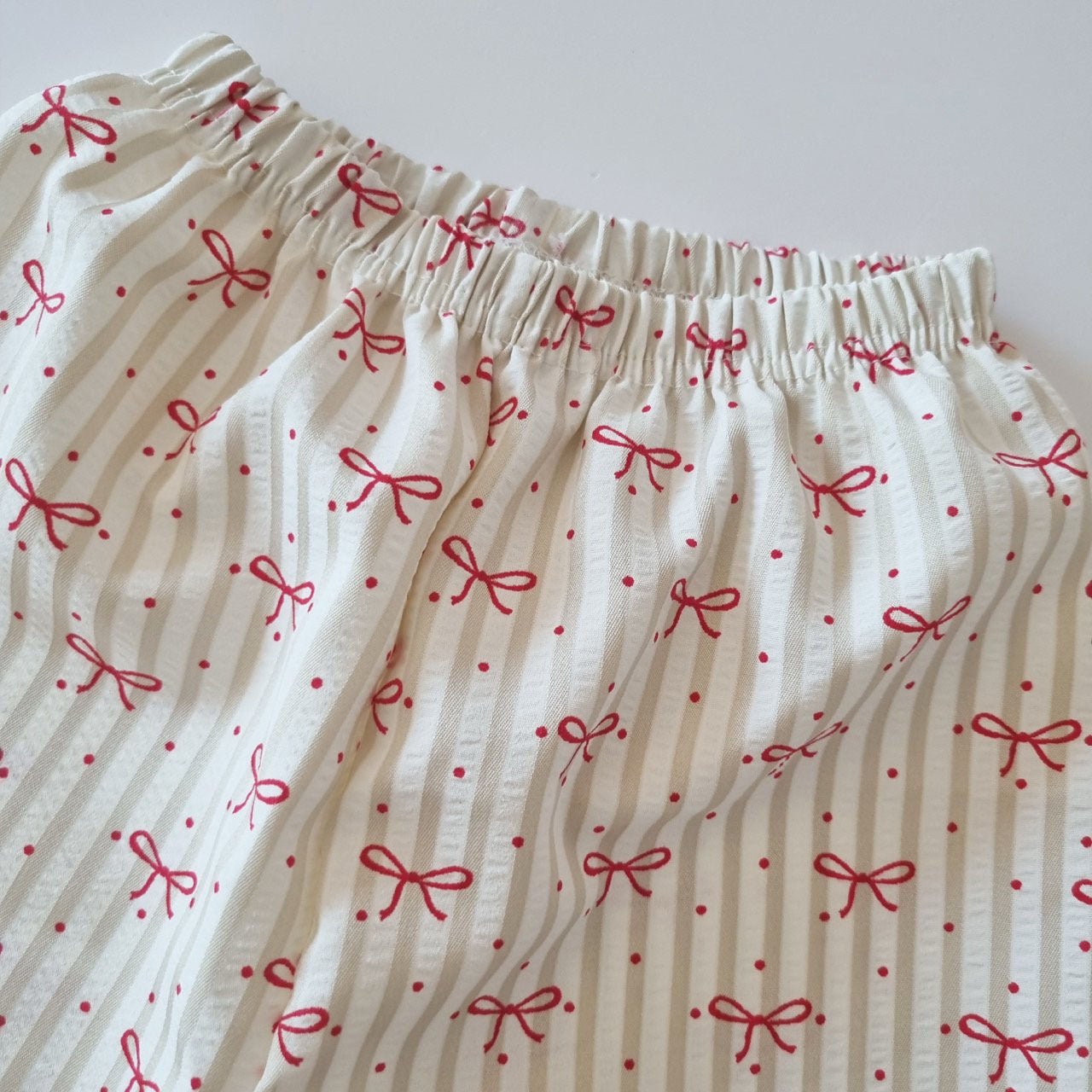Toddler Bow Stripe Seersucker Pants (1 - 6y) - 2 Colors kids outfit