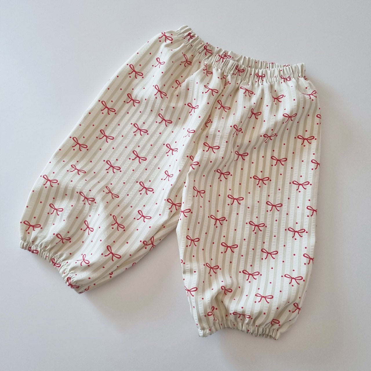 Toddler Bow Stripe Seersucker Pants (1 - 6y) - 2 Colors kids outfit