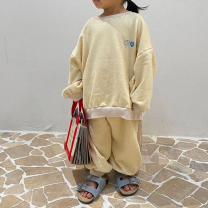Toddler Colorblock Rib Trim Sweatshirt and Jogger Pants Set (1 - 5y) - 2 Colors kids outfit